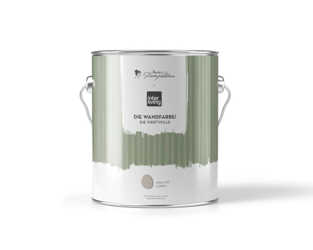 MissPompadour Wandfarbe "Die Wertvolle", Grau mit Leinen / 2,5 L - Grau - 2