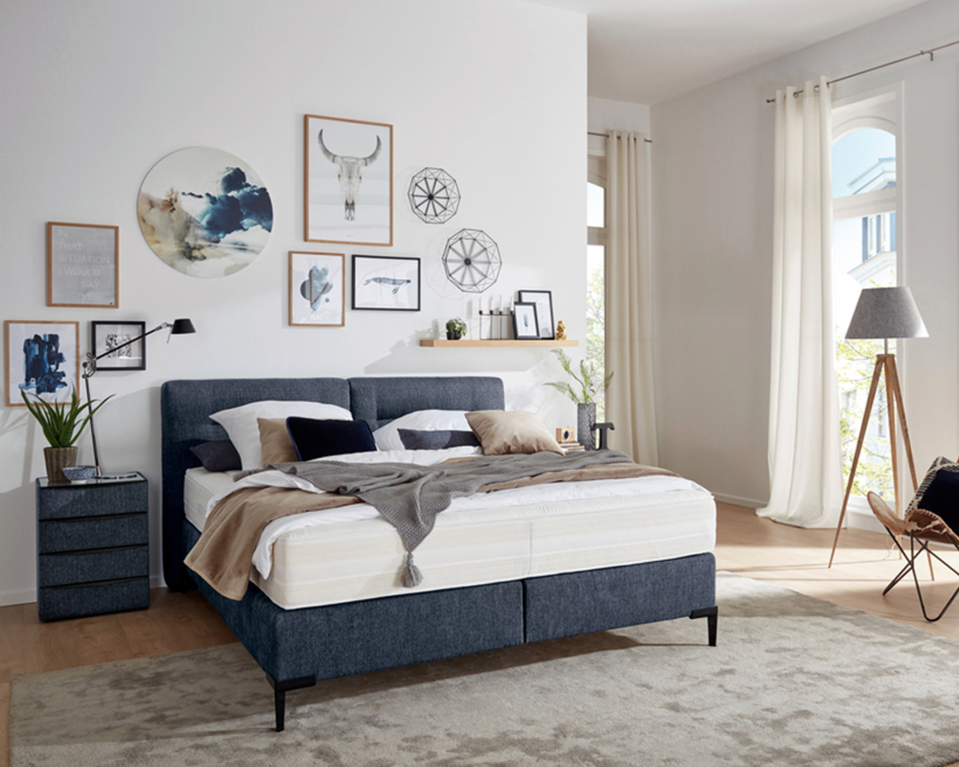 Boxspringbett Interliving 1407 in blau » Polsterbetten