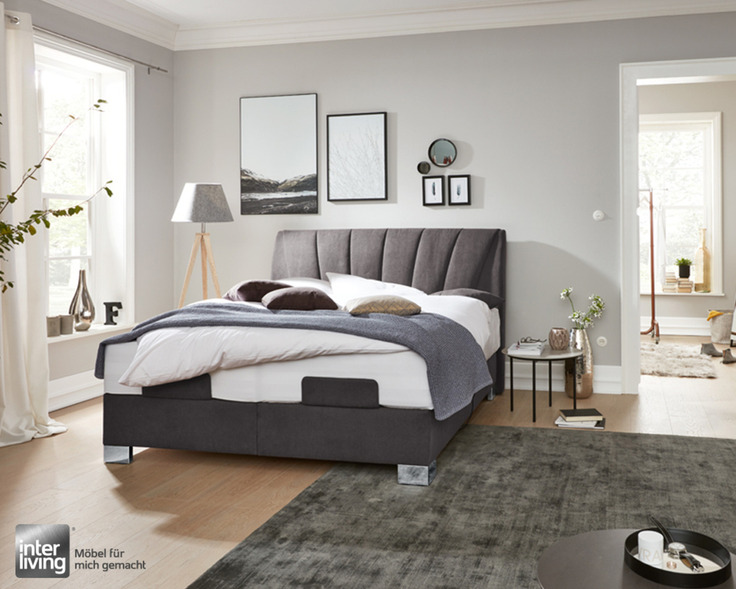 Boxspringbett Interliving 1405 in Enjoy 9 uni Khaki, Bez