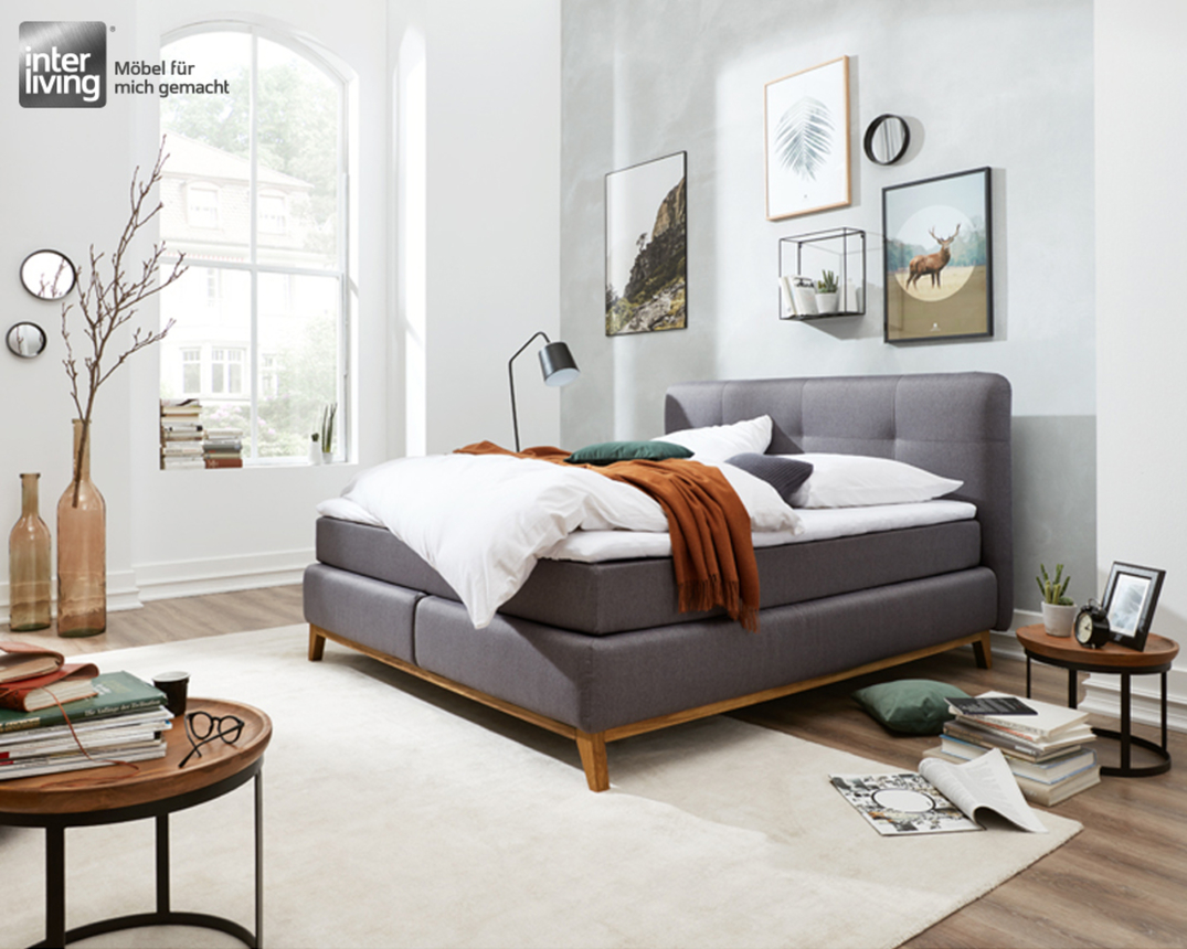 Boxspringbett Interliving 1406 in Porto 34 taupe