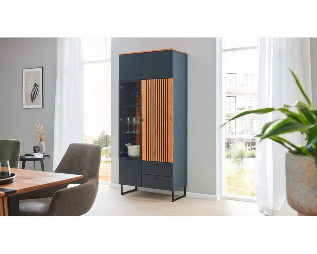 Interliving Vitrine 5605 - Quarzgrau/Braun - 7