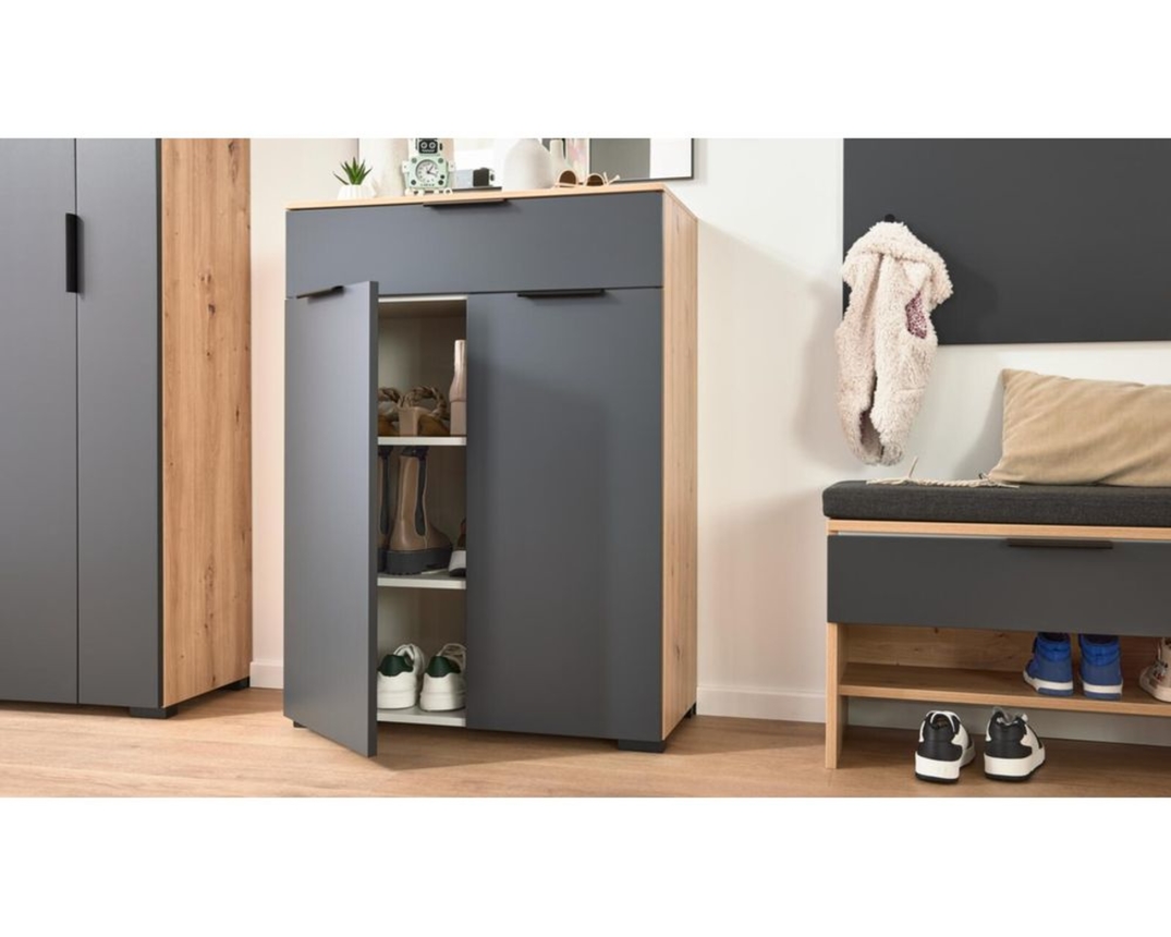 Interliving Kommode 6012, Anthrazit, Asteiche - Antahrazit/Braun - 7