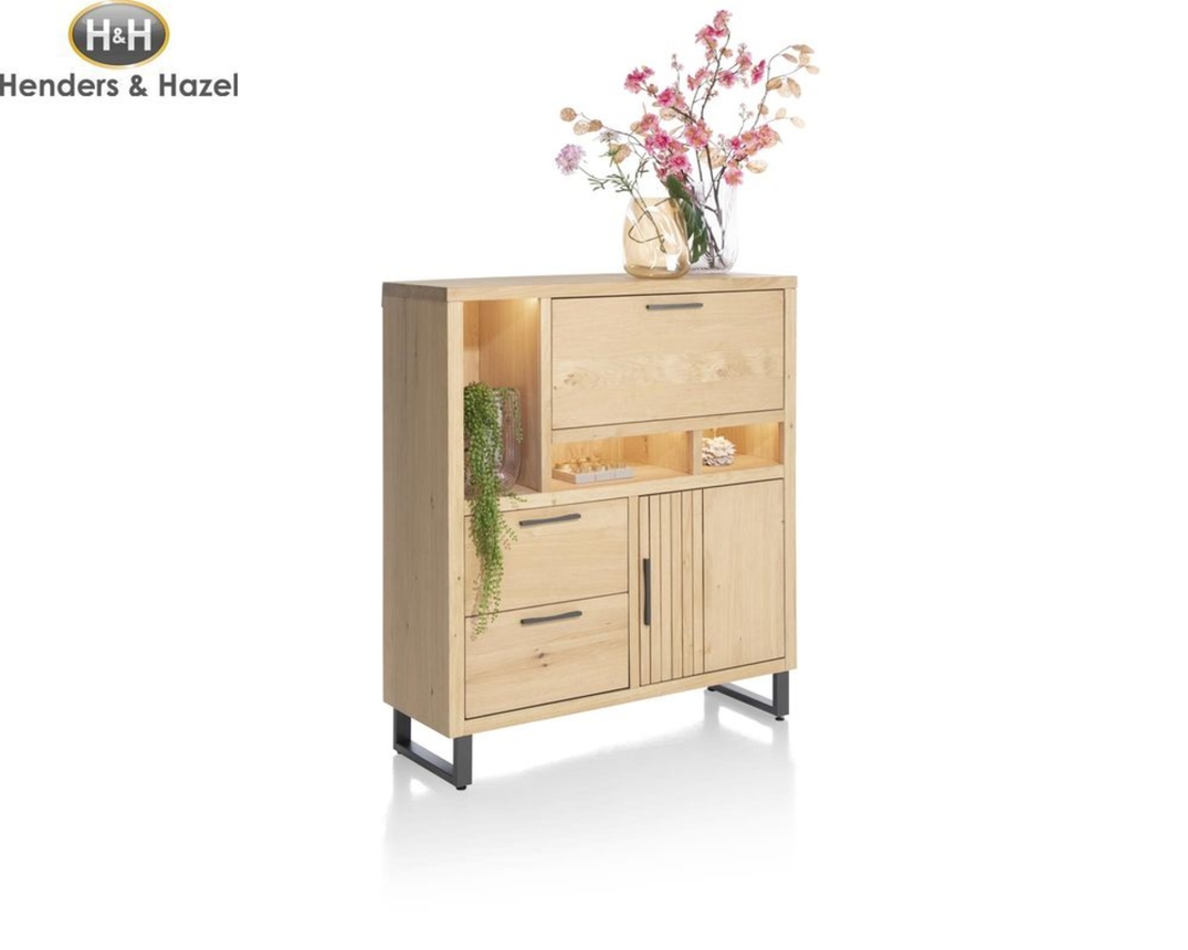 Henders & Hazel Highboard "Pavie" mit LED-Beleuchtung - Braun - 2