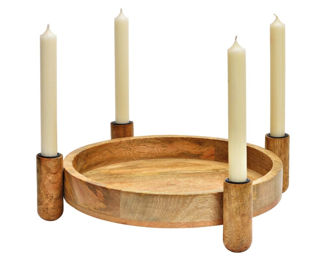 Adventskranz aus Mangoholz - Braun - 1