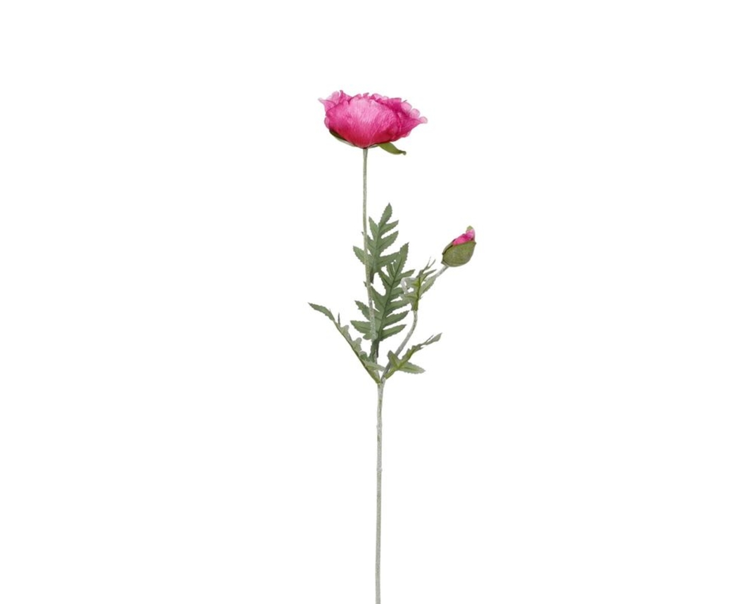 Kunstblume Klatschmohn "Fuchsie", ca. 76 cm hoch - Pink - 1