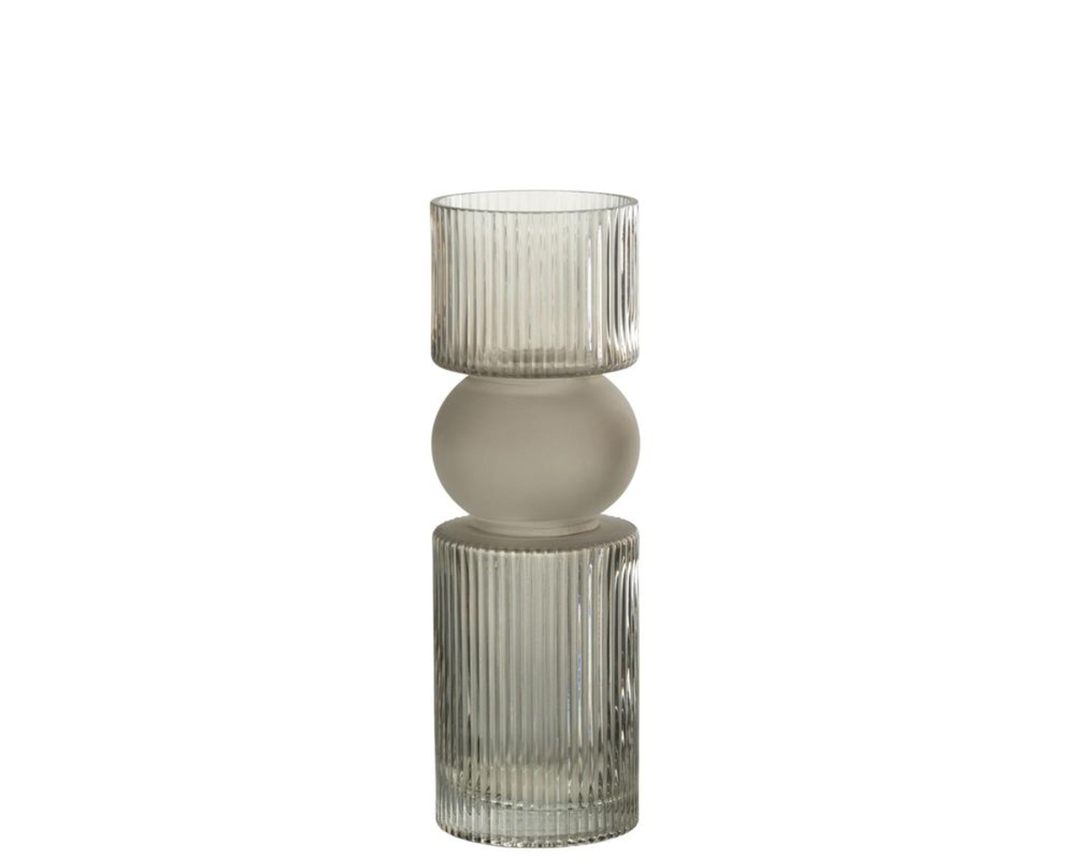 Vase aus Glas, grau, ca. 30 cm hoch - Grau - 1