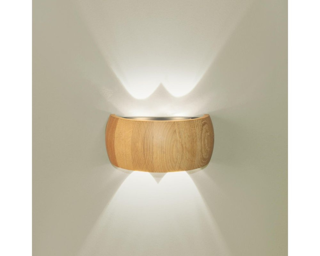 LED-Wandleuchte "Shine Wood" mit Eiche-Akzenten -  - 1