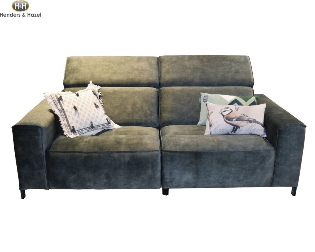 Henders & Hazel 3-er Sofa, leger "Busan" mit elektrischer Relaxfunktion - Olive - 1