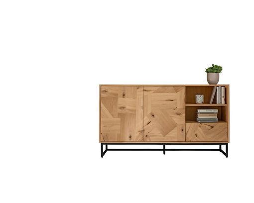 Roomio Sideboard No. 2002 mit Patchwork-Design - Braun/Schwarz - 3