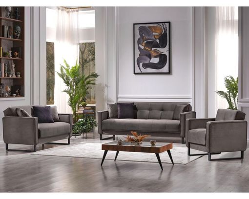 3er-Sofa, leger, "Santino" - Grau - 2