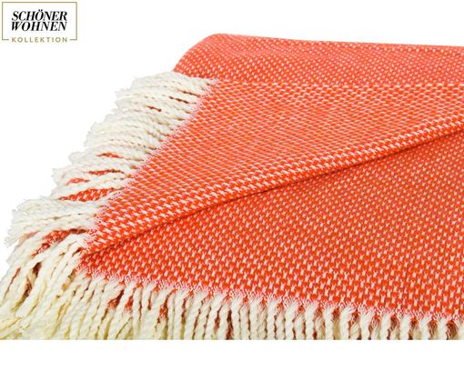 SCHÖNER WOHNEN Decke mit Fransen Outdoor, orange in Tomato » Auflagen und  Kissen | Möbel Turflon Online-Shop