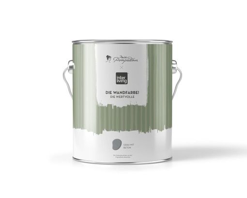 MissPompadour Wandfarbe "Die Wertvolle", Grau mit Beton / 2,5 L - Grau mit Beton - 2