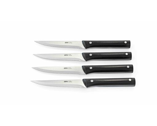 4-teiliges Steakmesser-Set aus Edelstahl - Silber/Schwarz - 1