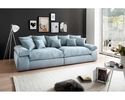 Bigsofa, leger "Neuss", Cord, blau, inkl. Rücken-, Zier- und Armlehnkissen - Blue Grey - 1