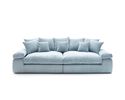 Bigsofa, leger "Neuss", Cord, blau, inkl. Rücken-, Zier- und Armlehnkissen - Blue Grey - 2