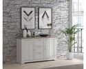 Sideboard "Fernanda" im Landhausstil, 2 Drehtüren, 3 Schubkästen - Snowy Oak - 1