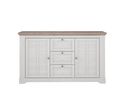 Sideboard "Fernanda" im Landhausstil, 2 Drehtüren, 3 Schubkästen - Snowy Oak - 2